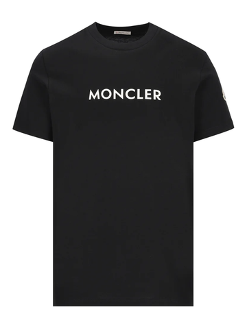 Moncler Rubber Print Logo T-Shirt in Black