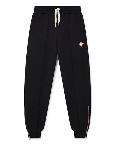 Casablanca Logo Embroidered Zip Hem Joggers in Black