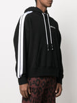 Palm Angels Stripe side Track Hoodie in Black