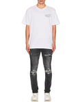 Amiri MX1 Leather Skinny Jeans in Storm Grey