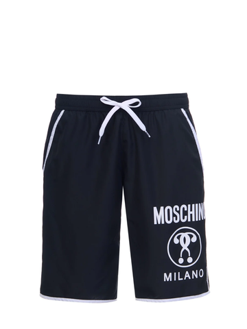 Moschino Milano Logo Swim Shorts in Black